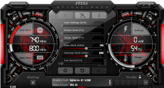 Msi afterburner выключается компьютер